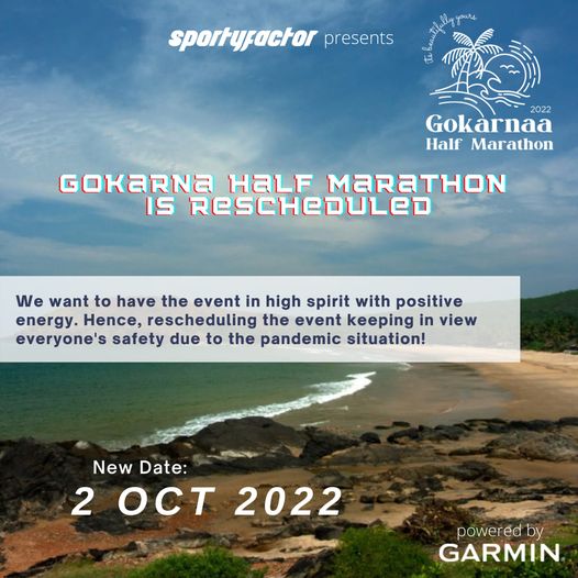 Gokarna Half Marathon - Postponed On 2nd October 2022