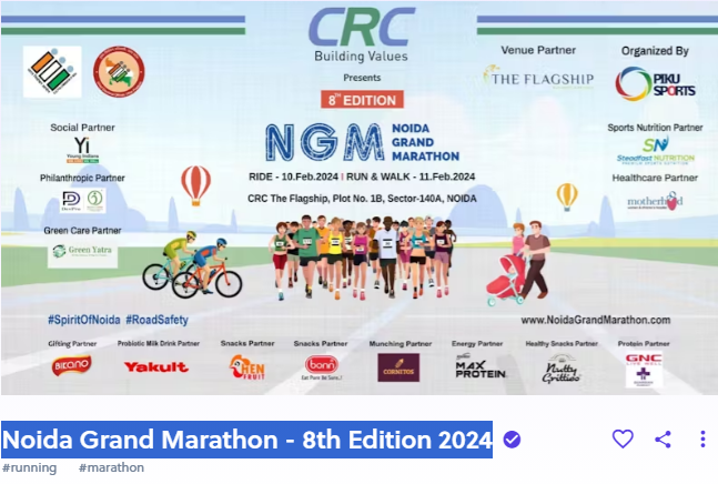 Noida Grand Marathon - 8th Edition 2024