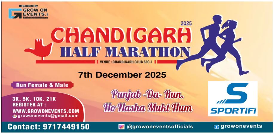 Chandigarh Half Marathon - 2025. Anti Drug Marathon