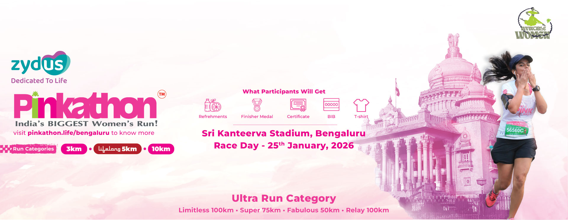 Zydus Pinkathon With Invincible Women's Run - Bangalore 2026
