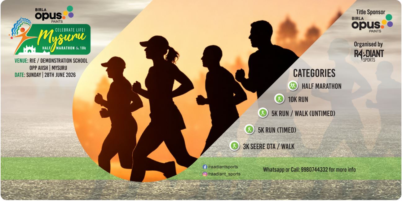 Birla Opus Paints Celebrate Life Mysuru HM & 10K Run