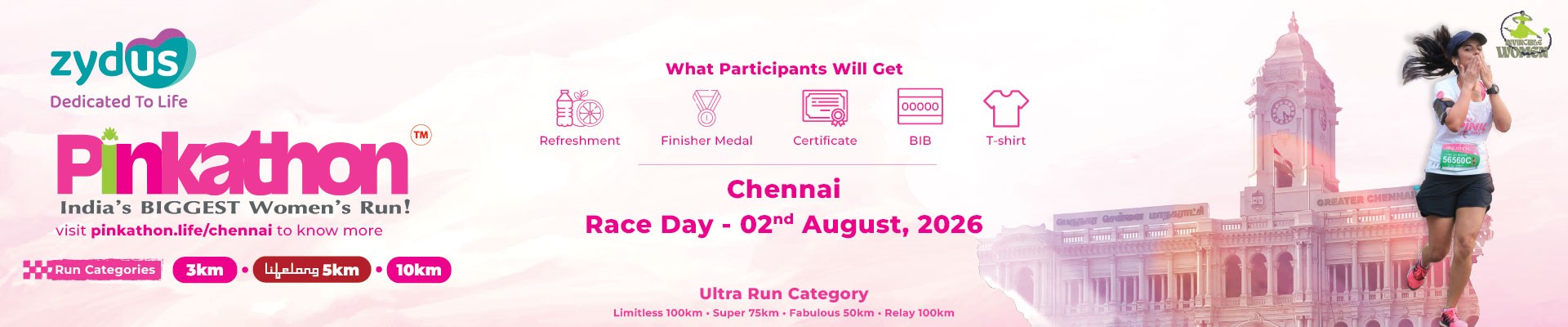 Zydus Pinkathon With Invincible Women Run - Chennai